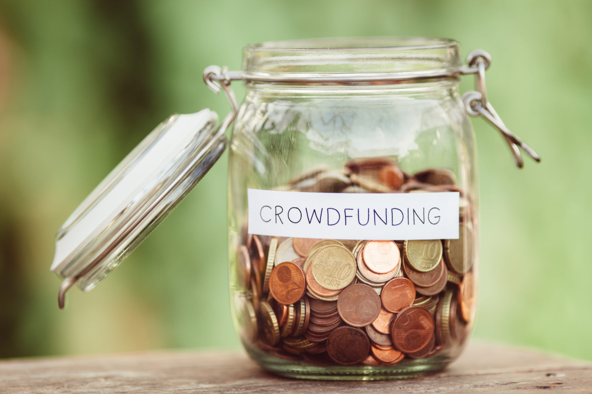 Crowdfunding money jar image Image